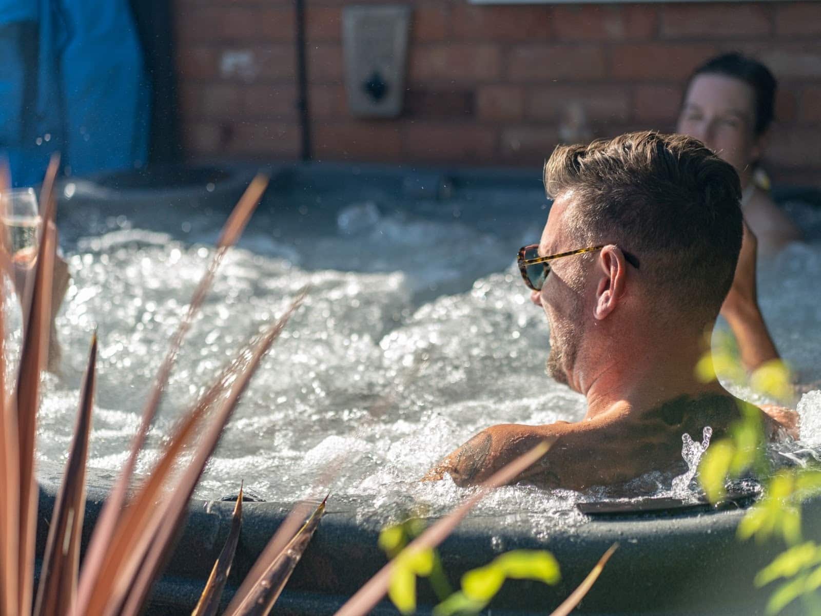 hot tub with accessories